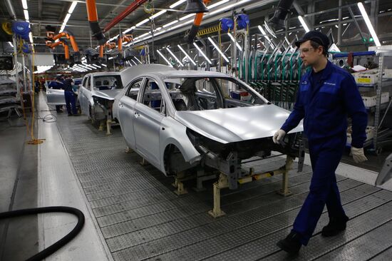 Updated Hyundai Solaris cars manufactured in Leningrad Region