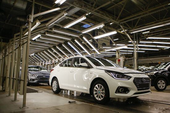 Updated Hyundai Solaris cars manufactured in Leningrad Region