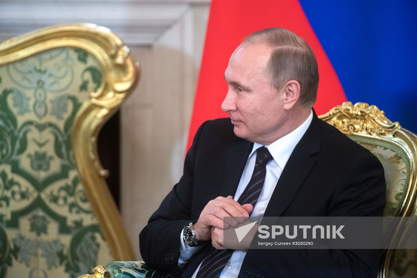 Russian President Vladimir Putin meets with President of Uruguay Tabare Vazquez