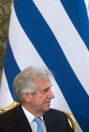 Russian President Vladimir Putin meets with President of Uruguay Tabare Vazquez