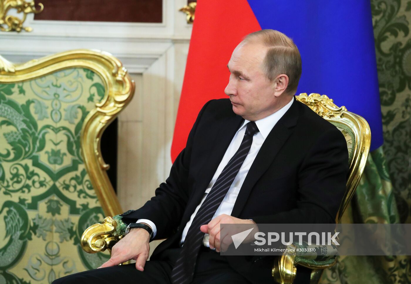 Russian President Vladimir Putin meets with President of Uruguay Tabare Vazquez