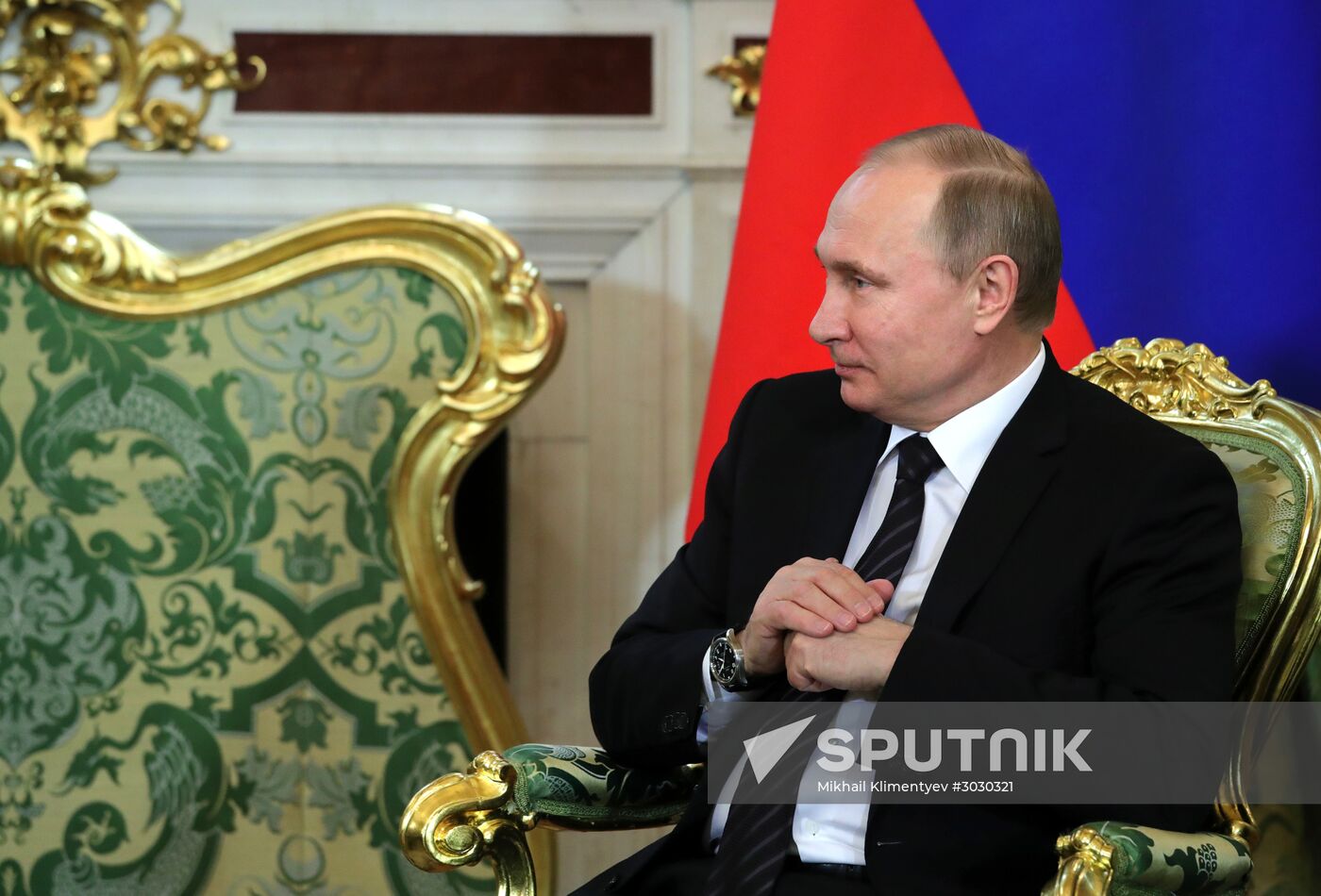 Russian President Vladimir Putin meets with President of Uruguay Tabare Vazquez