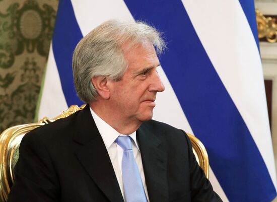 Russian President Vladimir Putin meets with President of Uruguay Tabare Vazquez