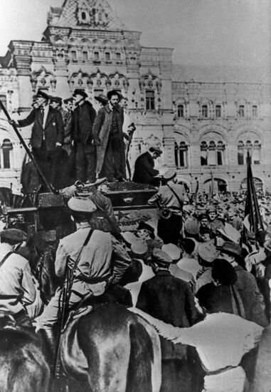 Rally of Red Army soldiers on Red Square