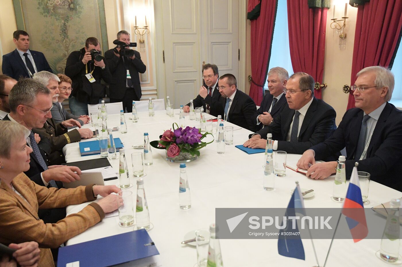 Russian Foreign Minister Lavrov meets with NATO Secretary General Jens Stoltenberg