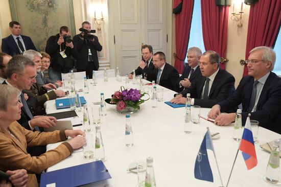 Russian Foreign Minister Lavrov meets with NATO Secretary General Jens Stoltenberg
