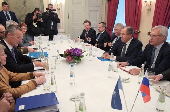 Russian Foreign Minister Lavrov meets with NATO Secretary General Jens Stoltenberg