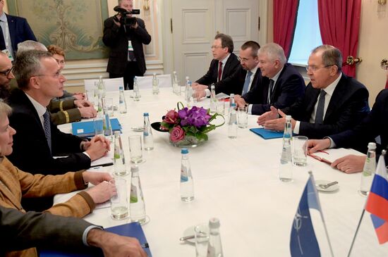 Russian Foreign Minister Lavrov meets with NATO Secretary General Jens Stoltenberg