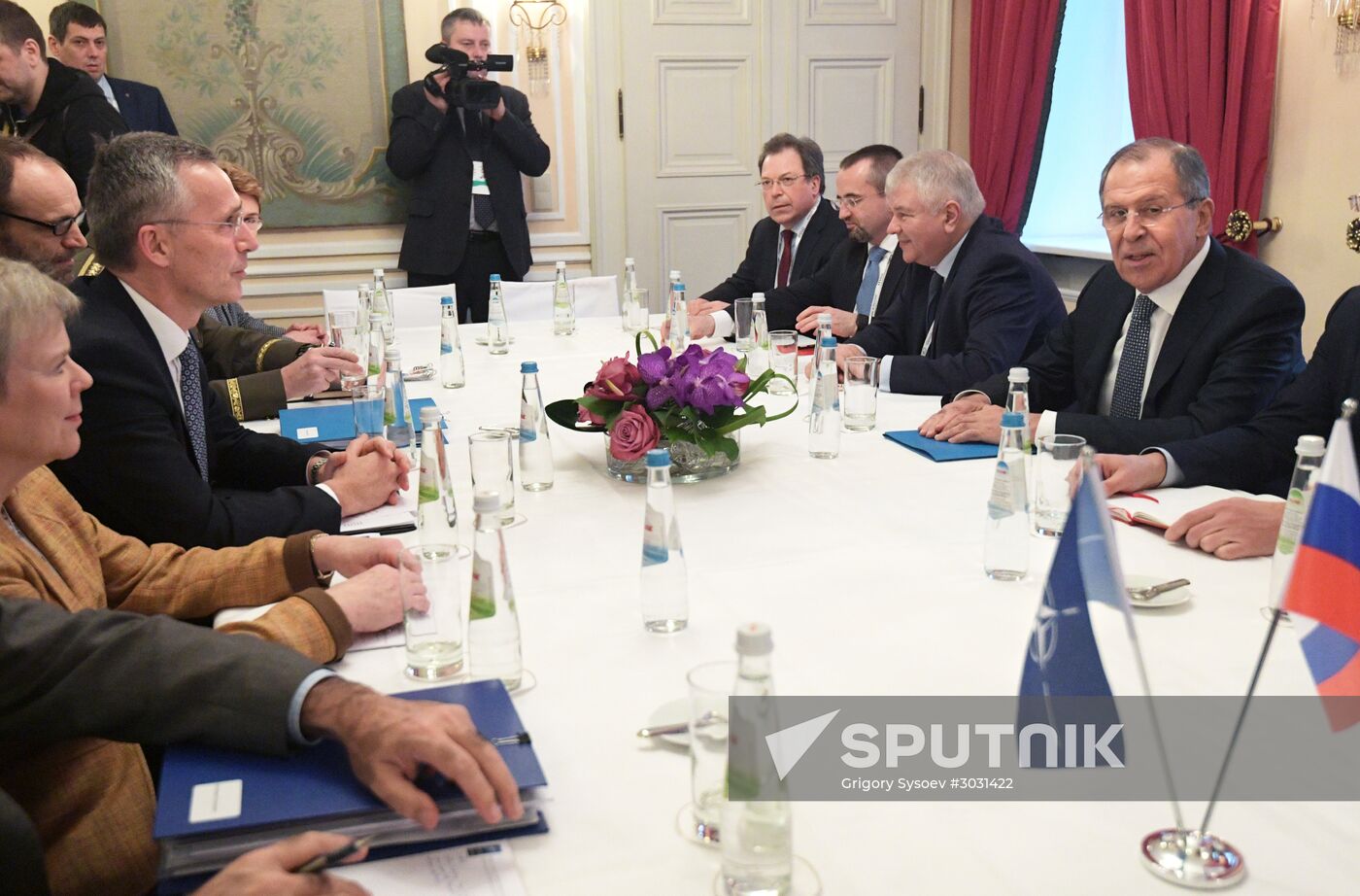 Russian Foreign Minister Lavrov meets with NATO Secretary General Jens Stoltenberg