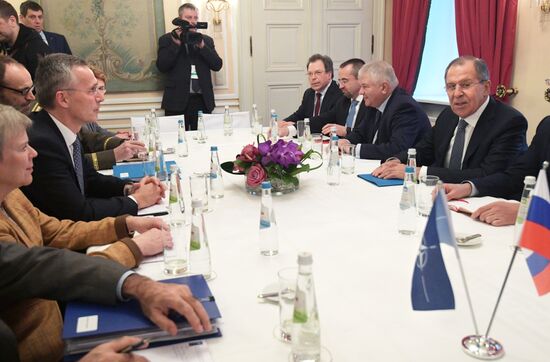 Russian Foreign Minister Lavrov meets with NATO Secretary General Jens Stoltenberg