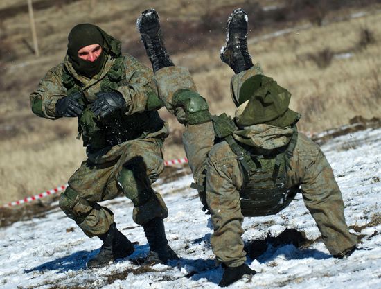 Exhibition performances by soldiers of Black Sea Fleet devoted to Defender of the Fatherland Day