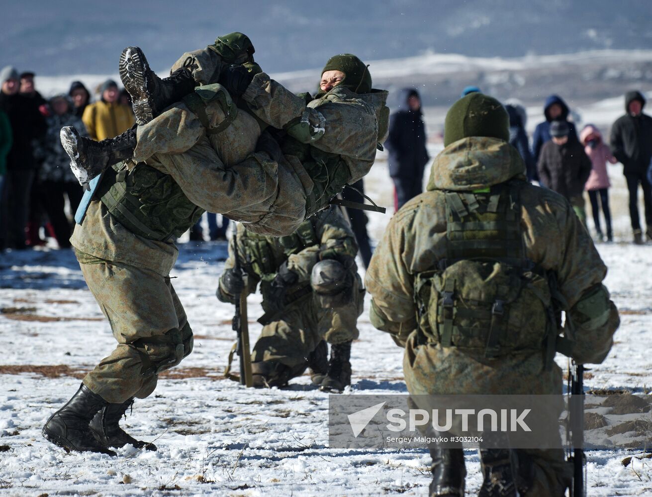 Exhibition performances by soldiers of Black Sea Fleet devoted to Defender of the Fatherland Day