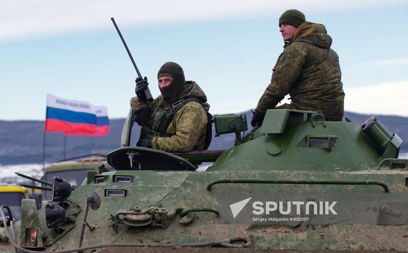 Exhibition performances by soldiers of Black Sea Fleet devoted to Defender of the Fatherland Day