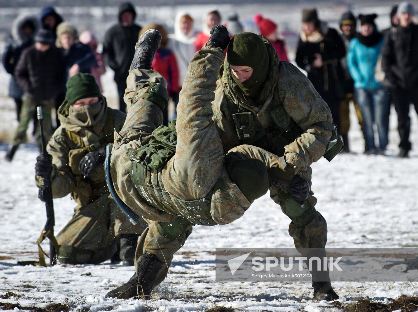 Exhibition performances by soldiers of Black Sea Fleet devoted to Defender of the Fatherland Day