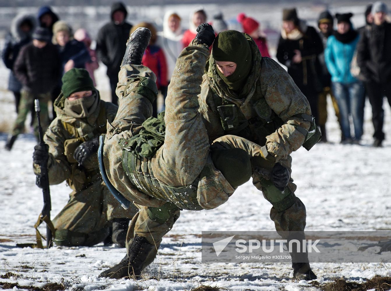 Exhibition performances by soldiers of Black Sea Fleet devoted to Defender of the Fatherland Day