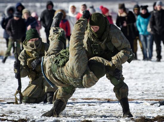 Exhibition performances by soldiers of Black Sea Fleet devoted to Defender of the Fatherland Day