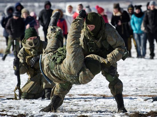 Exhibition performances by soldiers of Black Sea Fleet devoted to Defender of the Fatherland Day