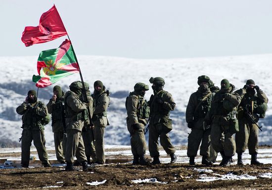 Exhibition performances by soldiers of Black Sea Fleet devoted to Defender of the Fatherland Day