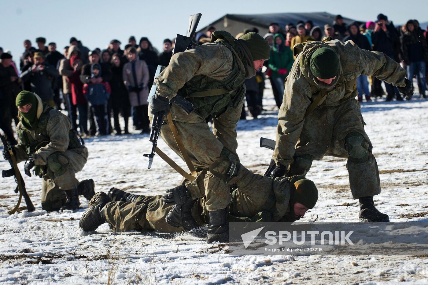 Exhibition performances by soldiers of Black Sea Fleet devoted to Defender of the Fatherland Day