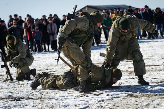 Exhibition performances by soldiers of Black Sea Fleet devoted to Defender of the Fatherland Day