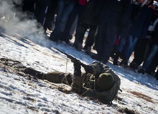 Exhibition performances by soldiers of Black Sea Fleet devoted to Defender of the Fatherland Day