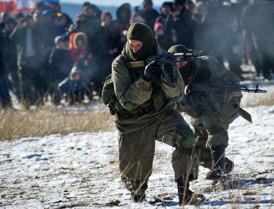Exhibition performances by soldiers of Black Sea Fleet devoted to Defender of the Fatherland Day