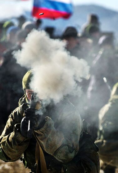 Exhibition performances by soldiers of Black Sea Fleet devoted to Defender of the Fatherland Day