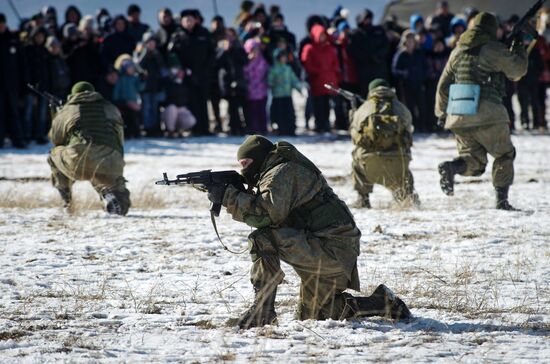 Exhibition performances by soldiers of Black Sea Fleet devoted to Defender of the Fatherland Day