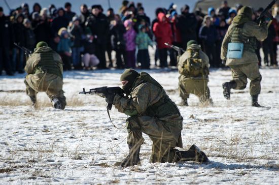 Exhibition performances by soldiers of Black Sea Fleet devoted to Defender of the Fatherland Day