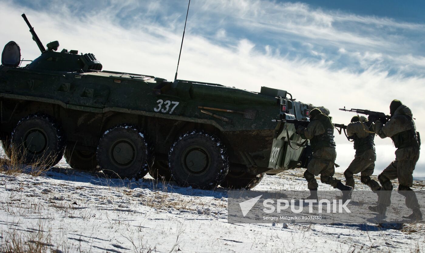 Exhibition performances by soldiers of Black Sea Fleet devoted to Defender of the Fatherland Day
