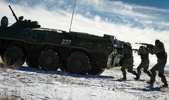 Exhibition performances by soldiers of Black Sea Fleet devoted to Defender of the Fatherland Day