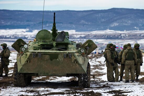 Exhibition performances by soldiers of Black Sea Fleet devoted to Defender of the Fatherland Day
