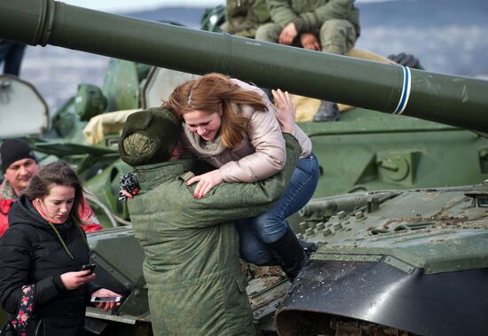 Exhibition performances by soldiers of Black Sea Fleet devoted to Defender of the Fatherland Day