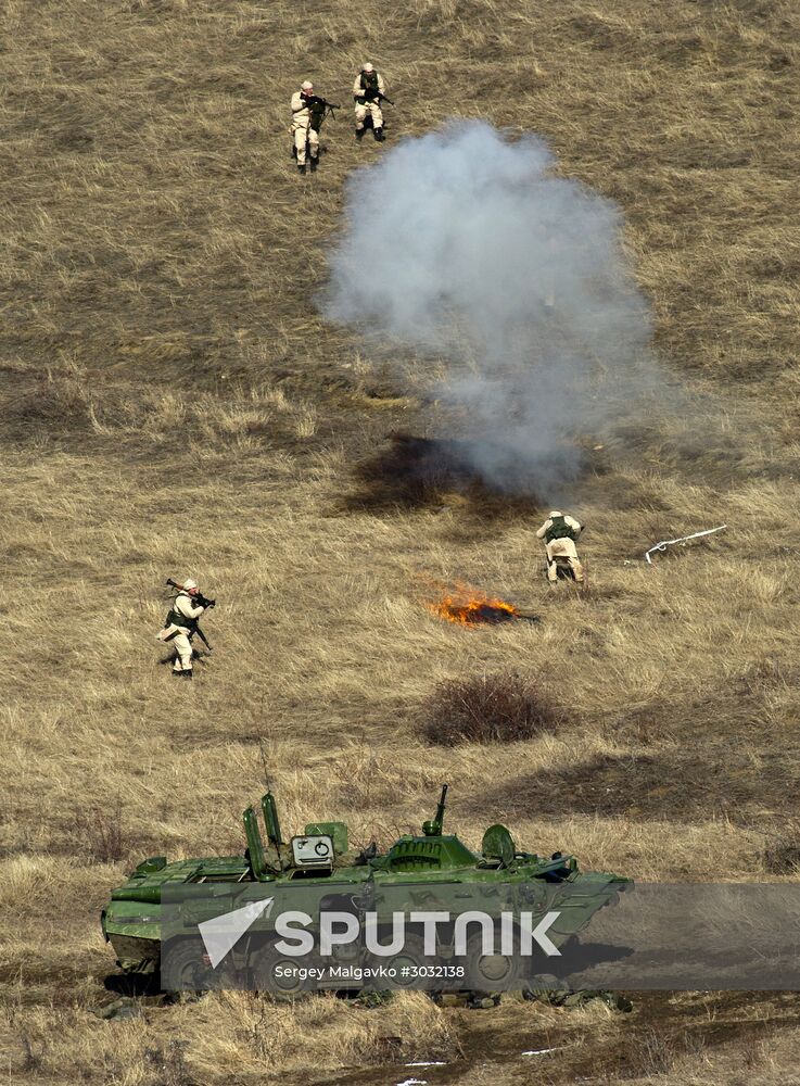 Exhibition performances by soldiers of Black Sea Fleet devoted to Defender of the Fatherland Day