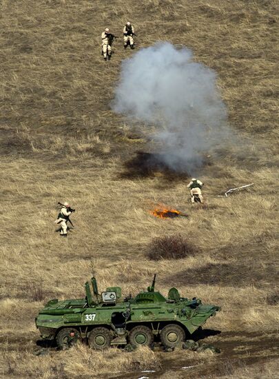 Exhibition performances by soldiers of Black Sea Fleet devoted to Defender of the Fatherland Day
