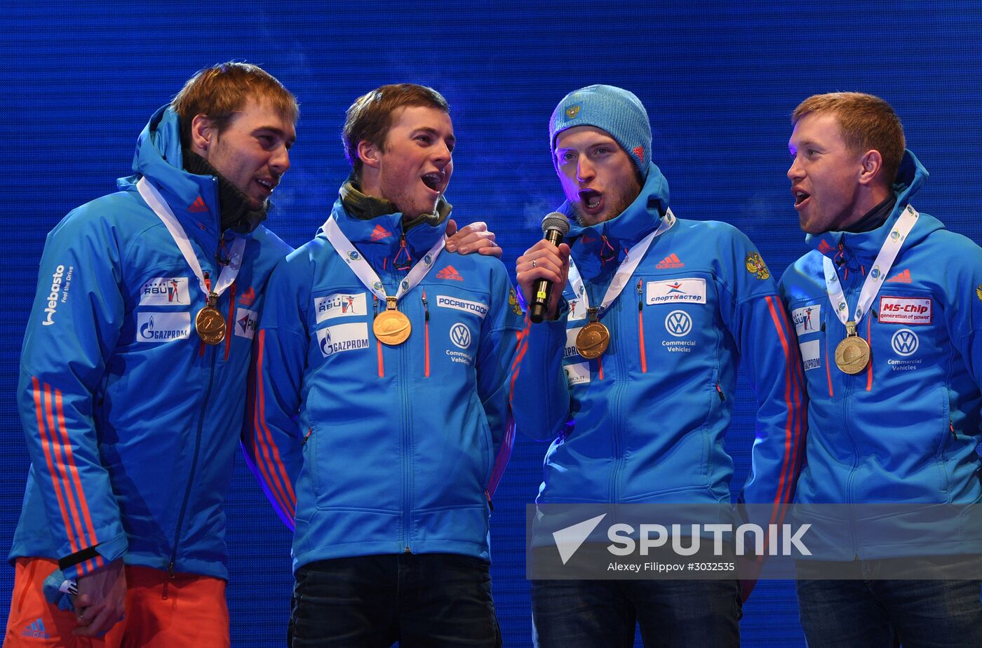 Medal ceremony for IBU World Championships' men's sprint winners