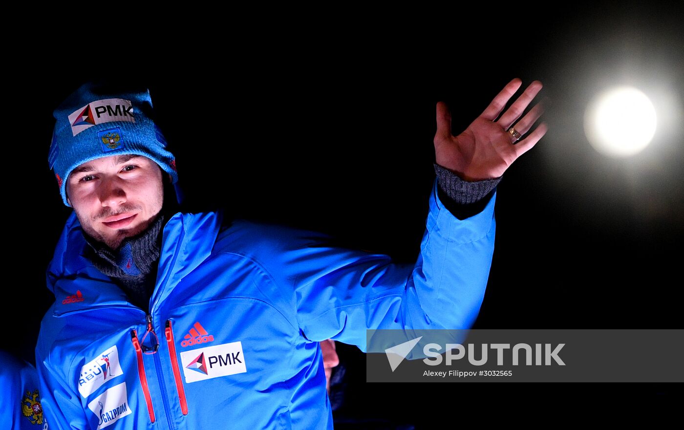 Medal ceremony for Biathlon World Champioships men's relay winners