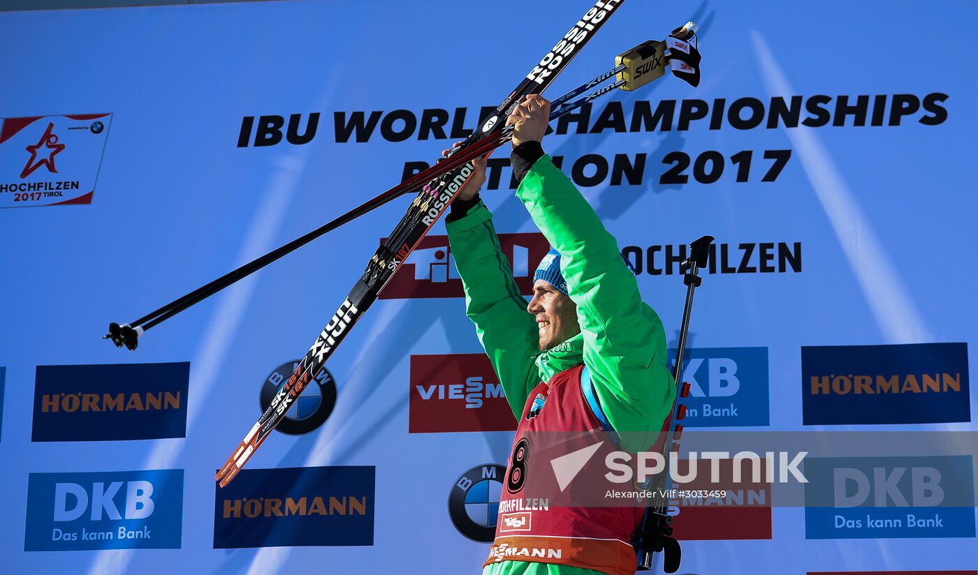 Biathlon World Championships. Men's mass start