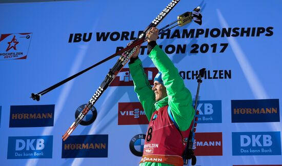 Biathlon World Championships. Men's mass start