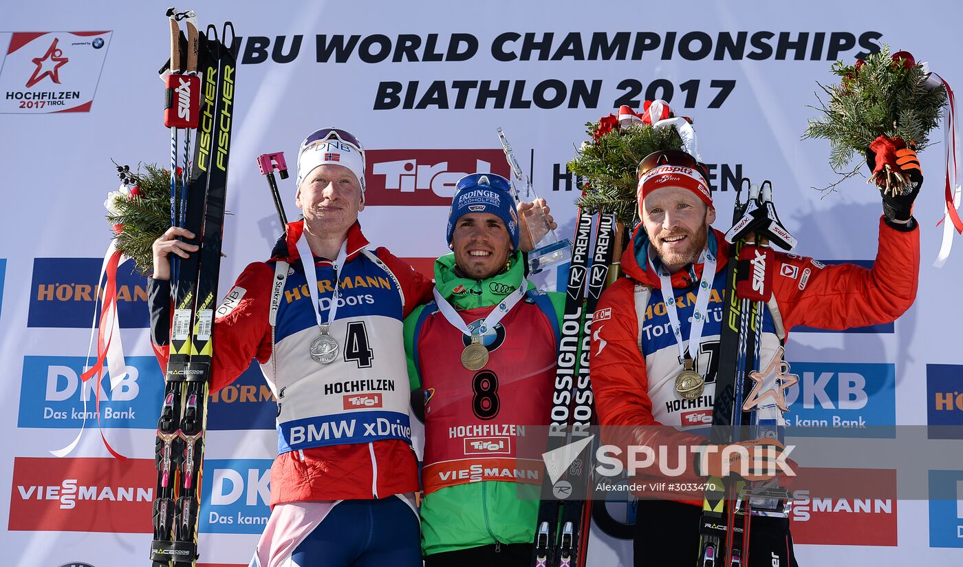 Biathlon World Championships. Men's mass start