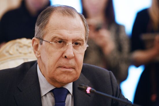 Russia's Foreign Minister Sergei Lavrov meets with his Burkina Faso's counterpart Alpha Barry