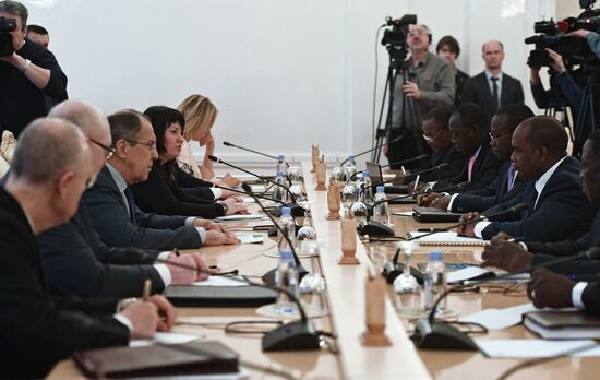 Russia's Foreign Minister Sergei Lavrov meets with his Burkina Faso's counterpart Alpha Barry