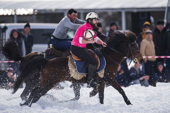 Horseball championships in Kyrgyzstan