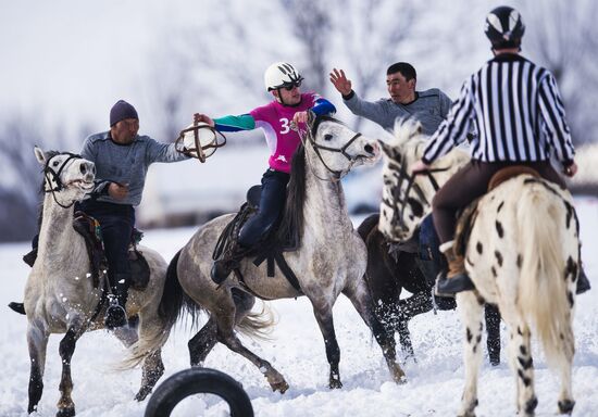 Horseball championships in Kyrgyzstan