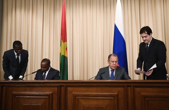 Russia's Foreign Minister Sergei Lavrov meets with his Burkina Faso's counterpart Alpha Barry