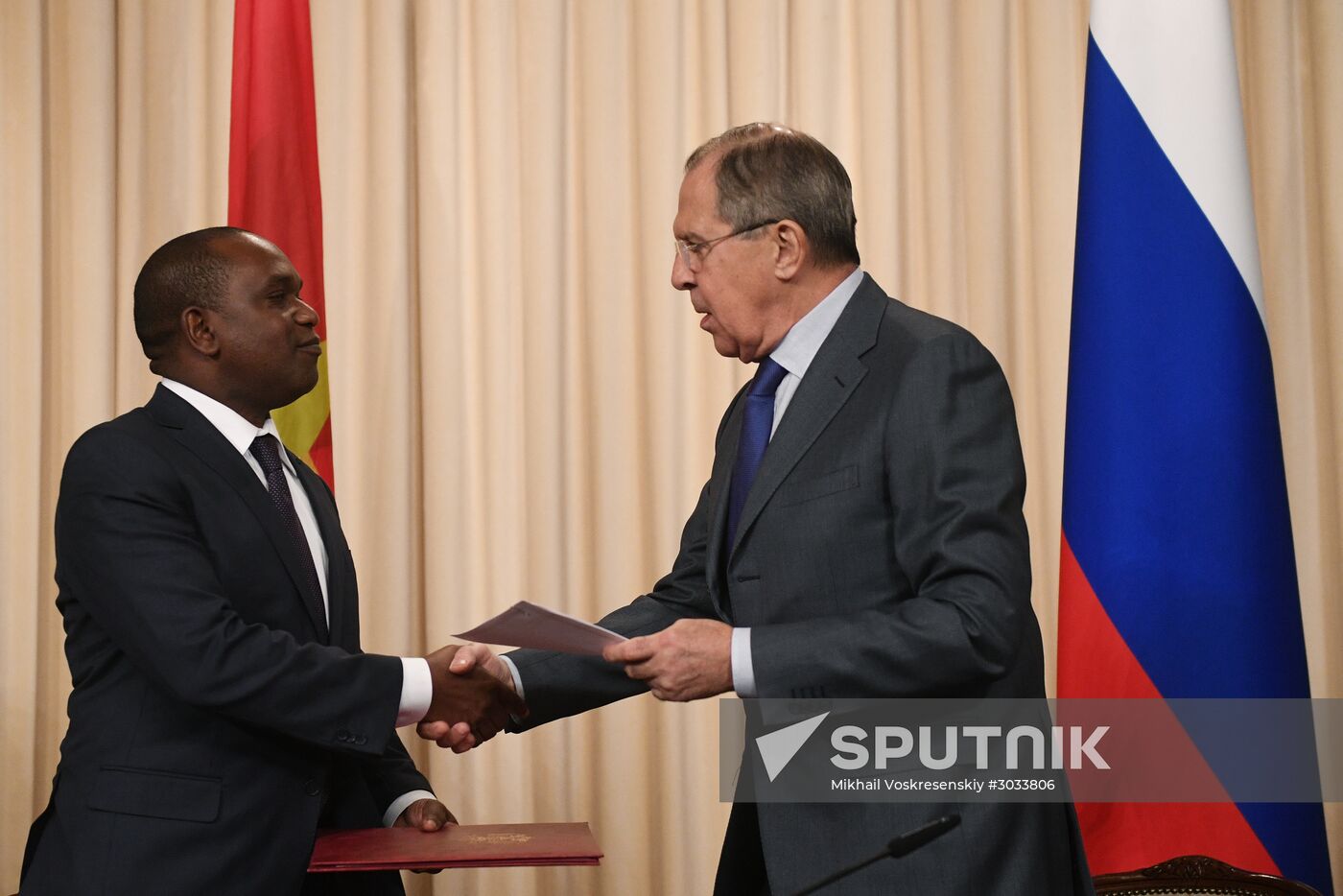 Russia's Foreign Minister Sergei Lavrov meets with his Burkina Faso's counterpart Alpha Barry