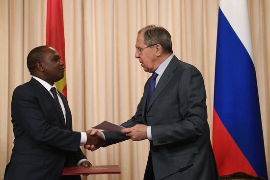 Russia's Foreign Minister Sergei Lavrov meets with his Burkina Faso's counterpart Alpha Barry