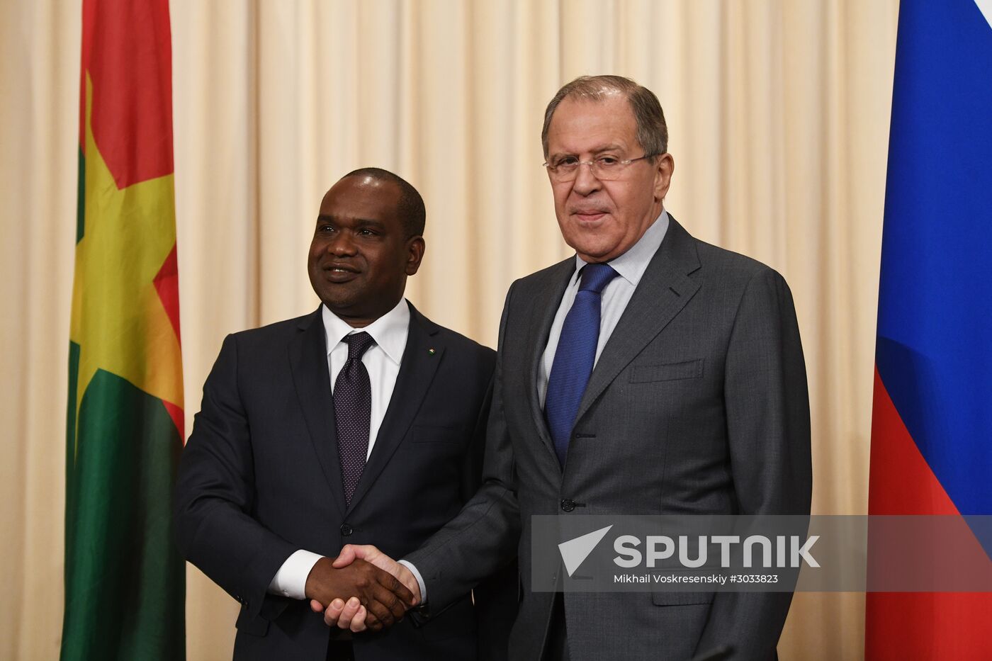 Russia's Foreign Minister Sergei Lavrov meets with his Burkina Faso's counterpart Alpha Barry