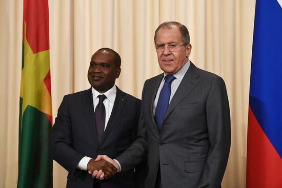 Russia's Foreign Minister Sergei Lavrov meets with his Burkina Faso's counterpart Alpha Barry