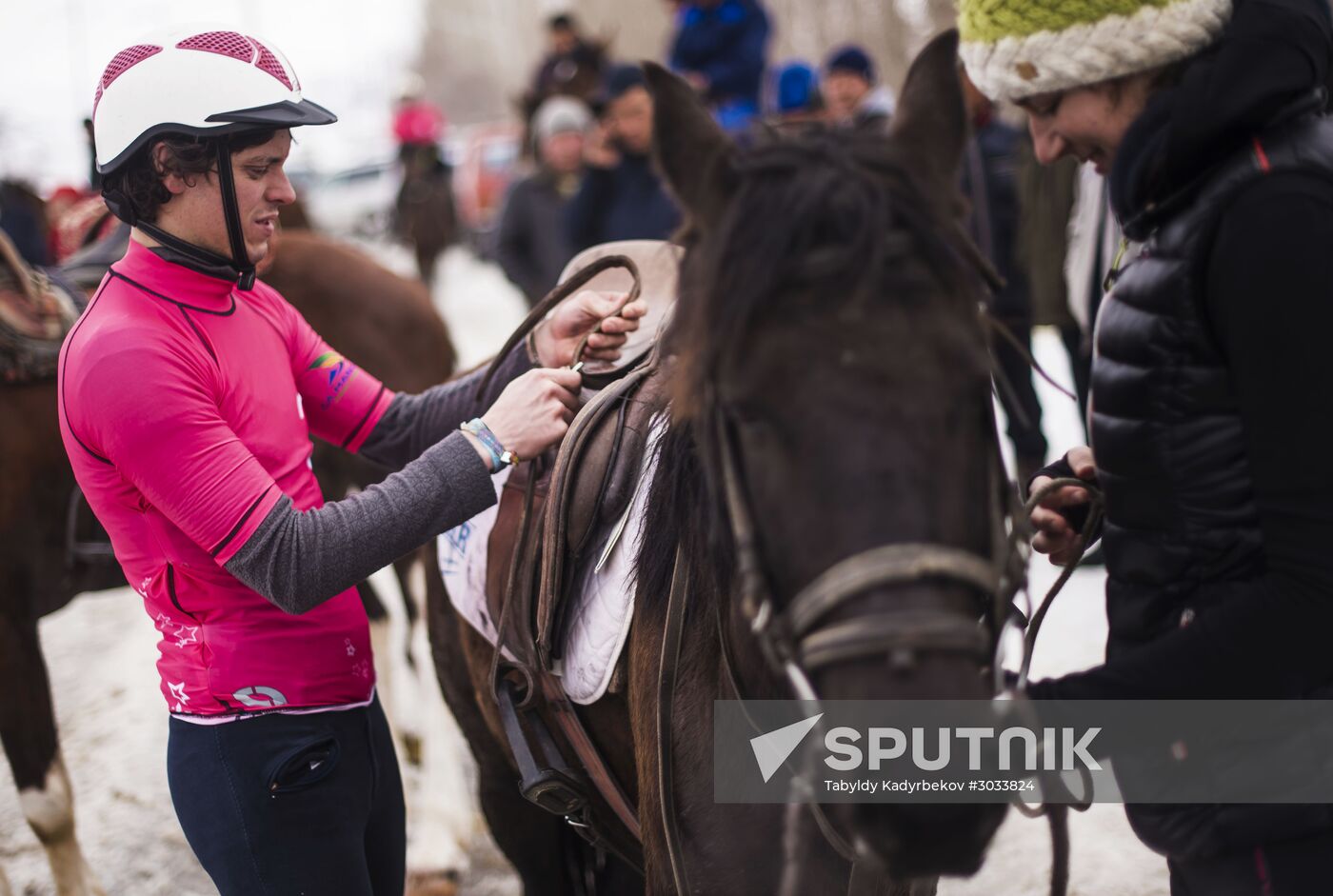 Horseball championships in Kyrgyzstan